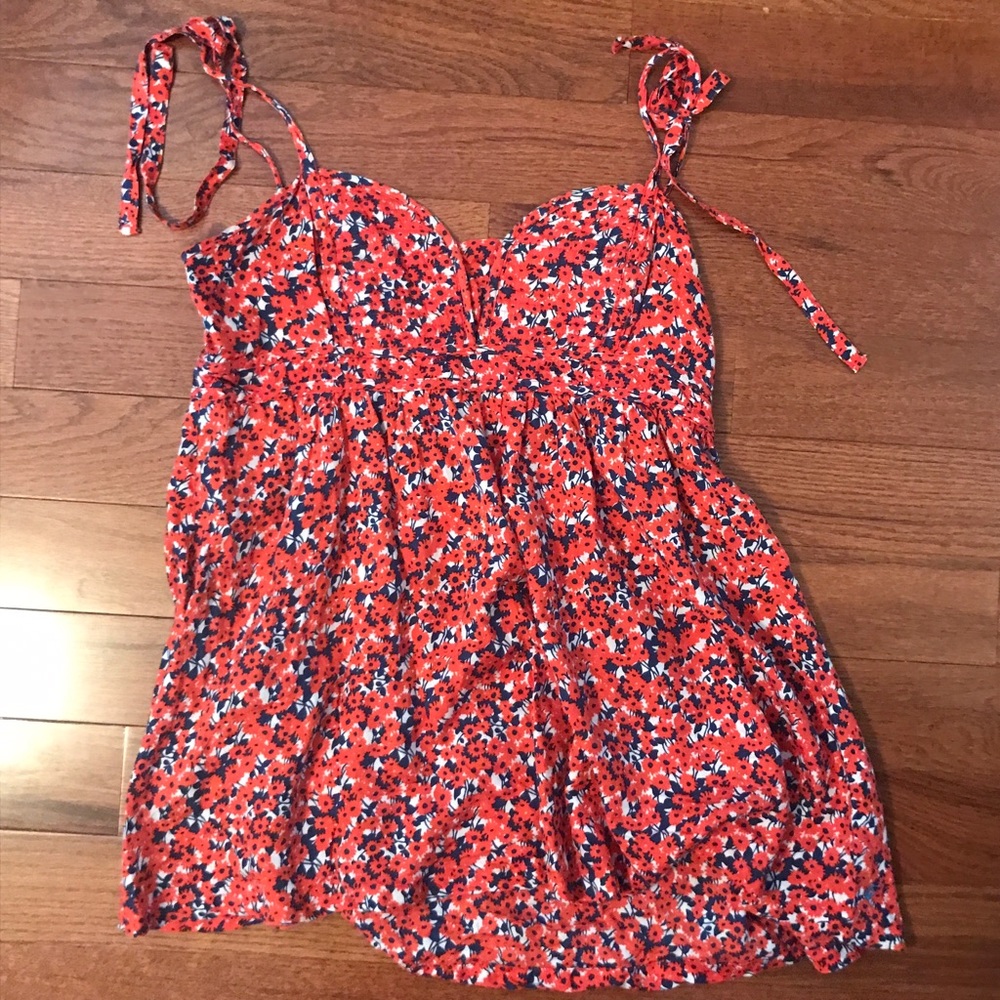 Jack wills orange and blue floral tank