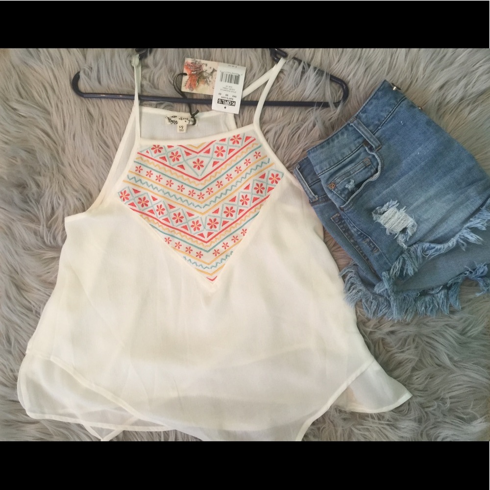 White flow tank top