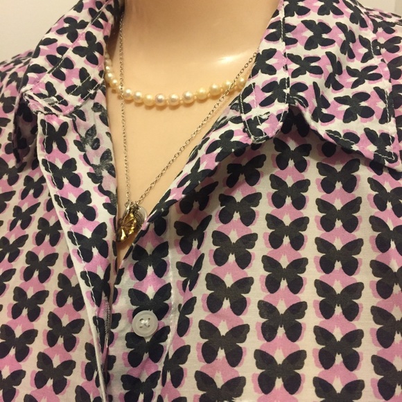 GAP Button Up Shirt Butterflies Print 💋🦋 - Picture 1 of 7