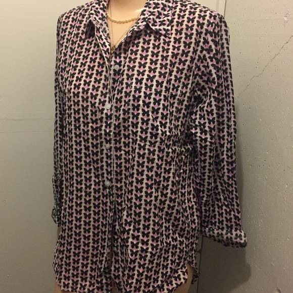 GAP Button Up Shirt Butterflies Print 💋🦋 - Picture 2 of 7