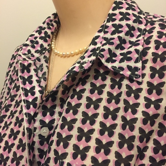 GAP Button Up Shirt Butterflies Print 💋🦋 - Picture 3 of 7