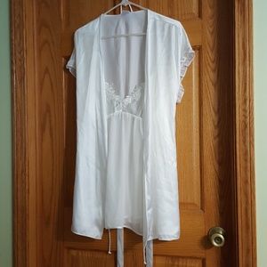 White chemise and robe