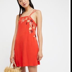 NEW orange floral Free People dress