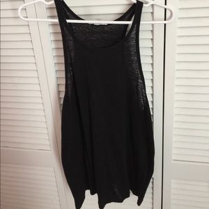 black sheer cotton racerback tank