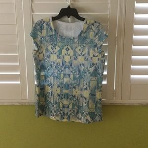 Light blue print blouse.