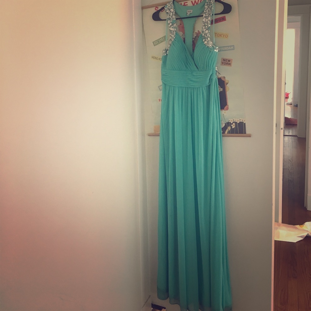 Baby blue cache formal dress