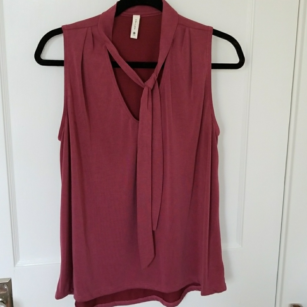 Dusky rose neck tie top