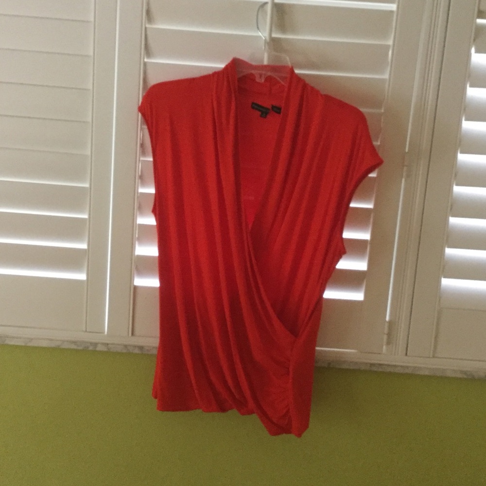 Deep Orange Low Cut Blouse.