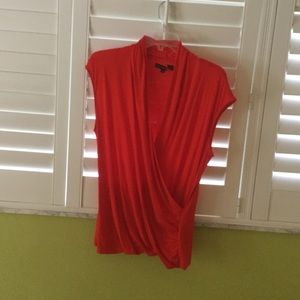 Deep Orange Low Cut Blouse.