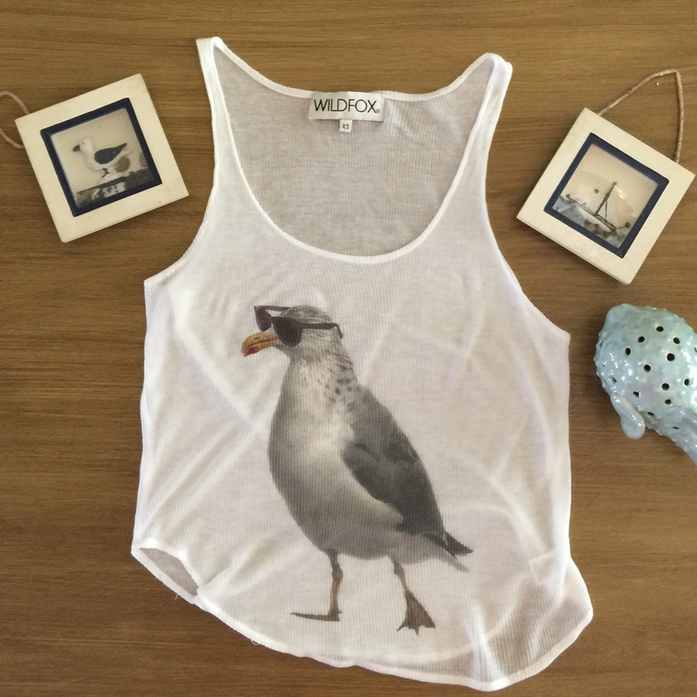 ⭐️Wildfox Seagull Tank Top white xs