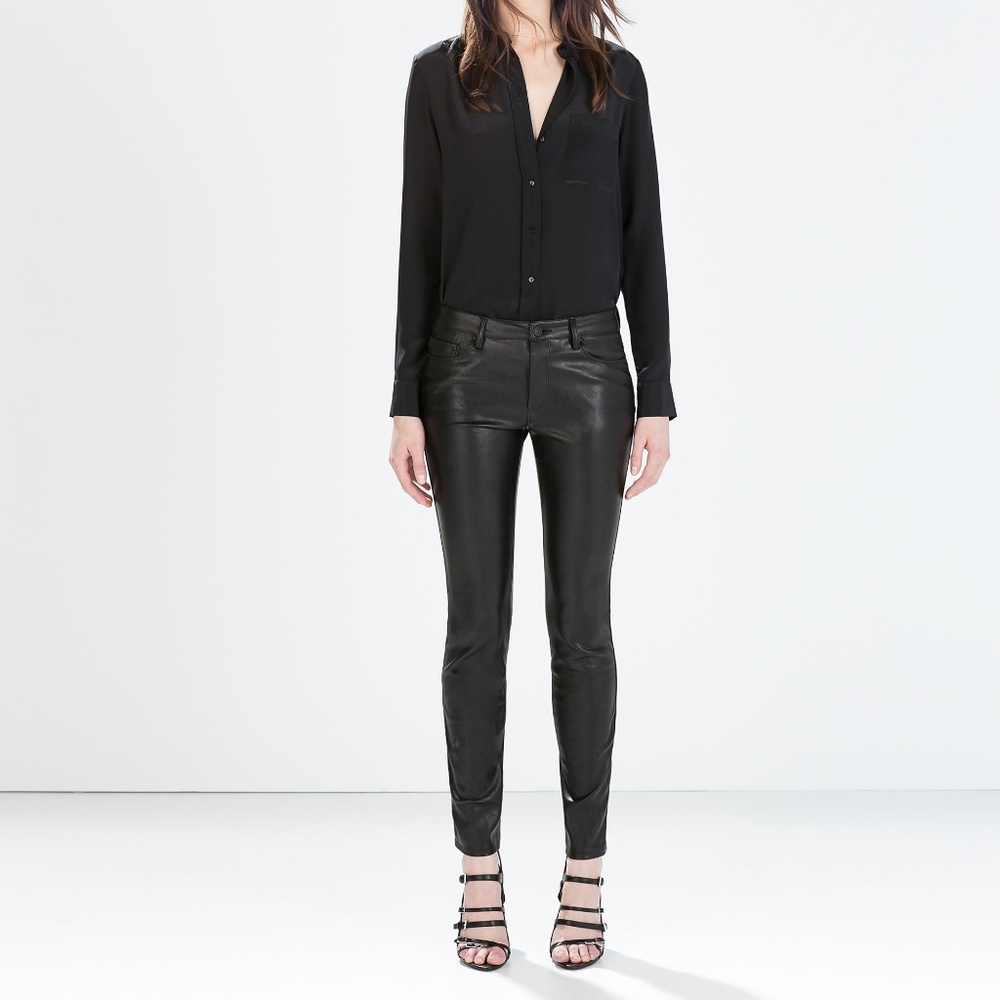 Faux leather pants