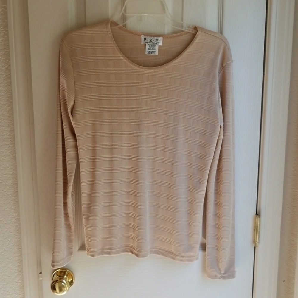 NWOT P-S-E BEIGE PULLOVER BLOUSE SZ  L