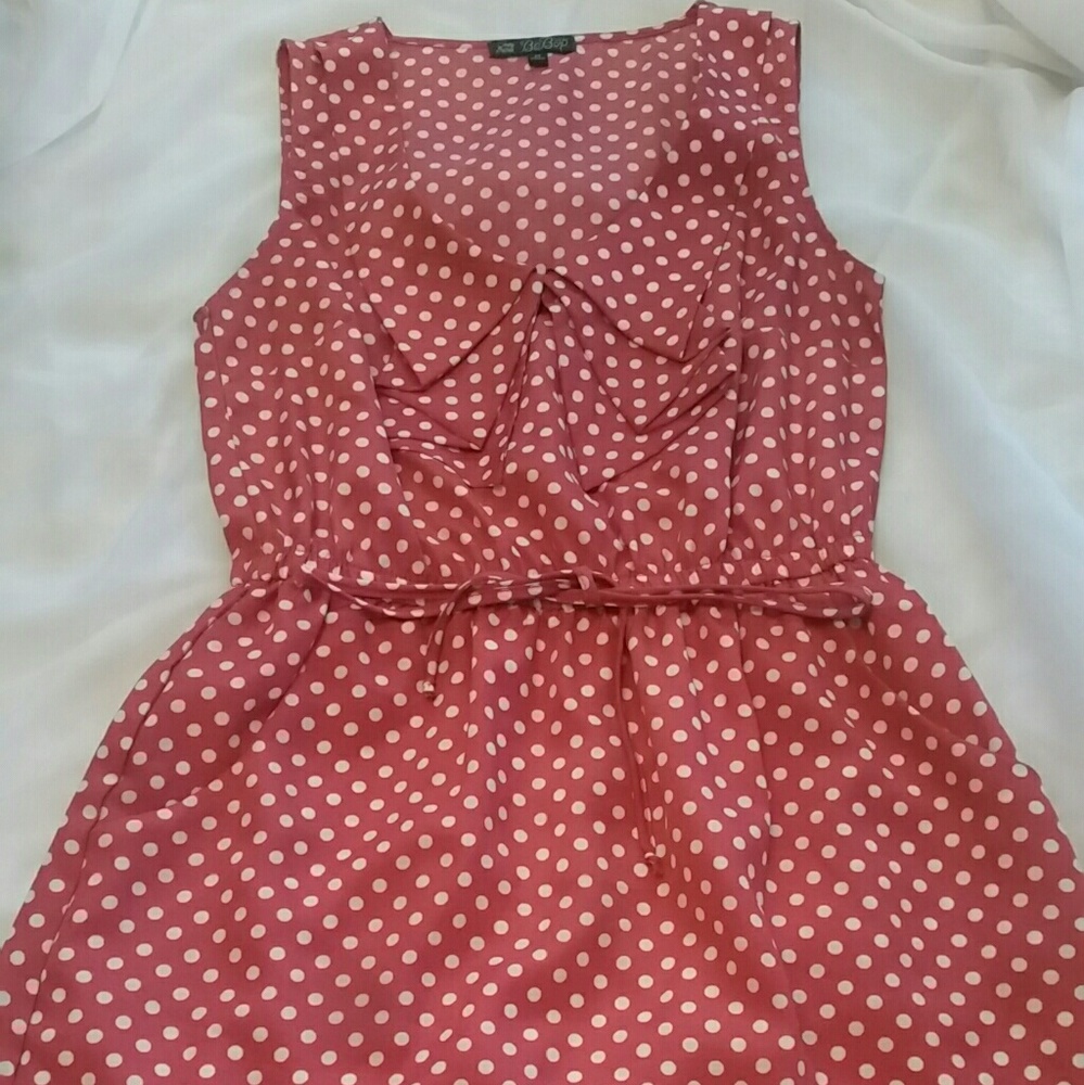 Red with white dots dress