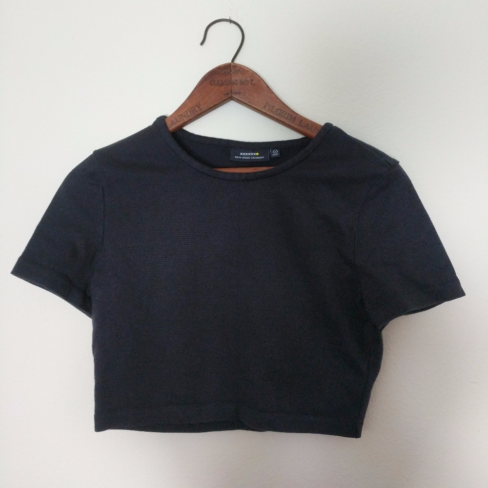 Kate Spade Saturday Black Crop Top Size Small