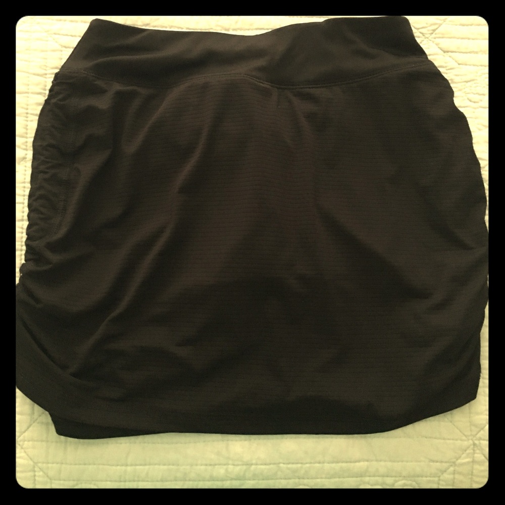 Black polyester and spandex skort