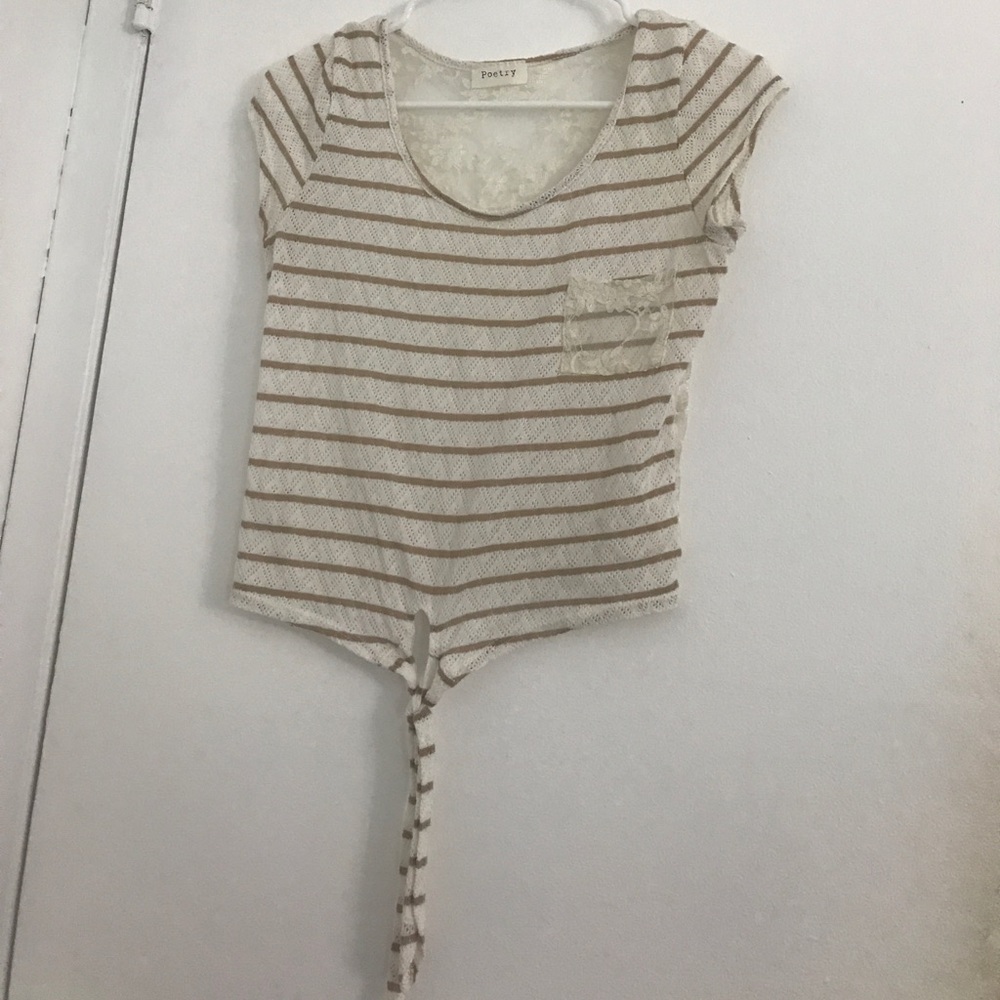 Striped shirt with lace back