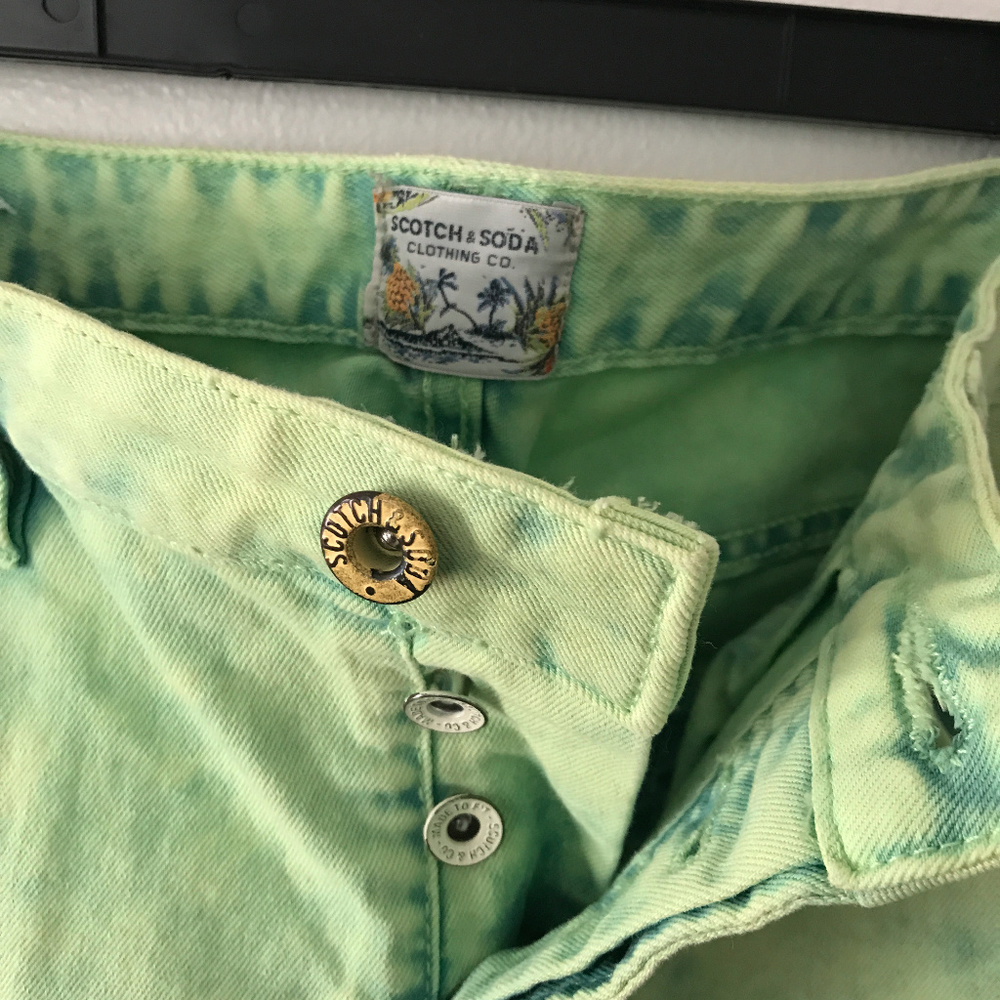 Scotch & Soda Green Stoned Washed Mens Jeans 33/32