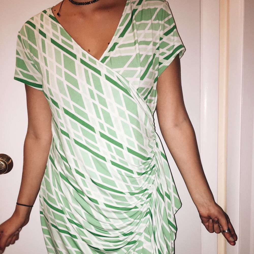 SOLD VINTAGE green wrap dress