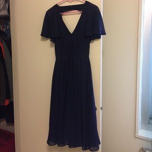 flowy dress in navy