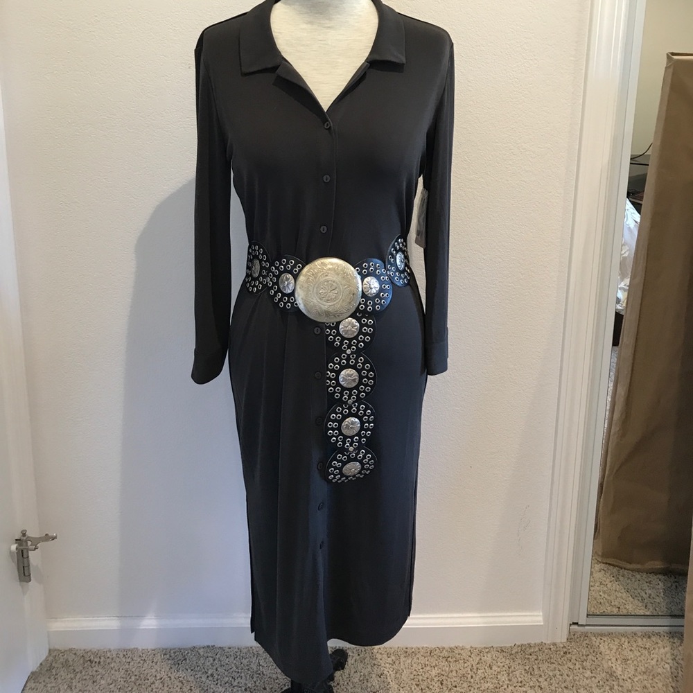 Long button up dress or light weight duster coat