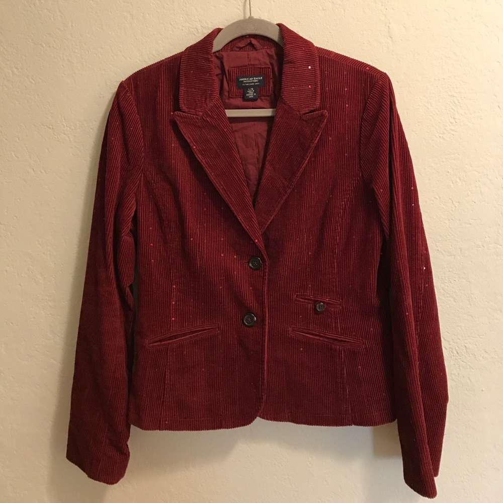Red sparkle blazer