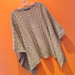 RALPH LAUREN KNITTED GOLD SWEATER CAPE S/M