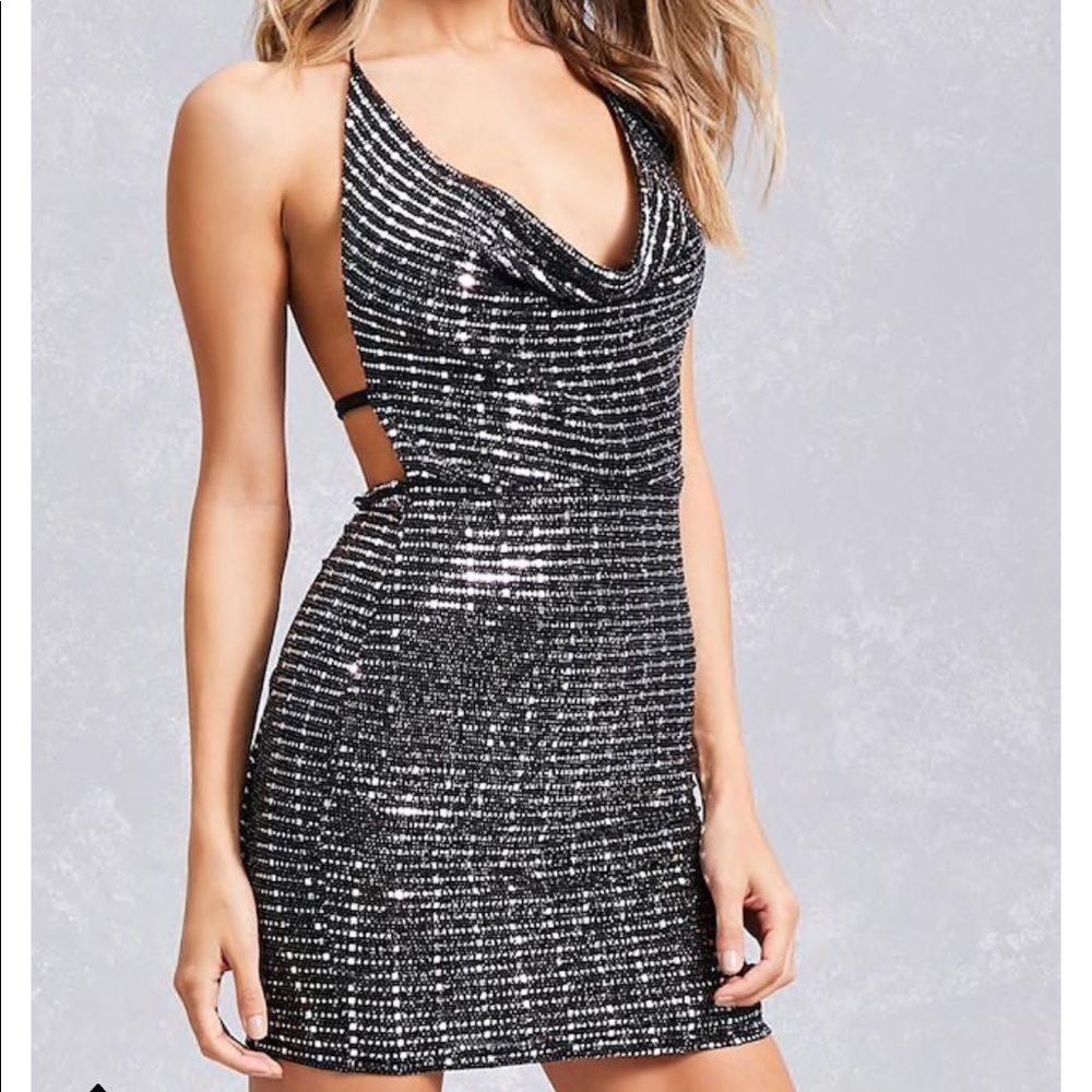 Sequin draped dress