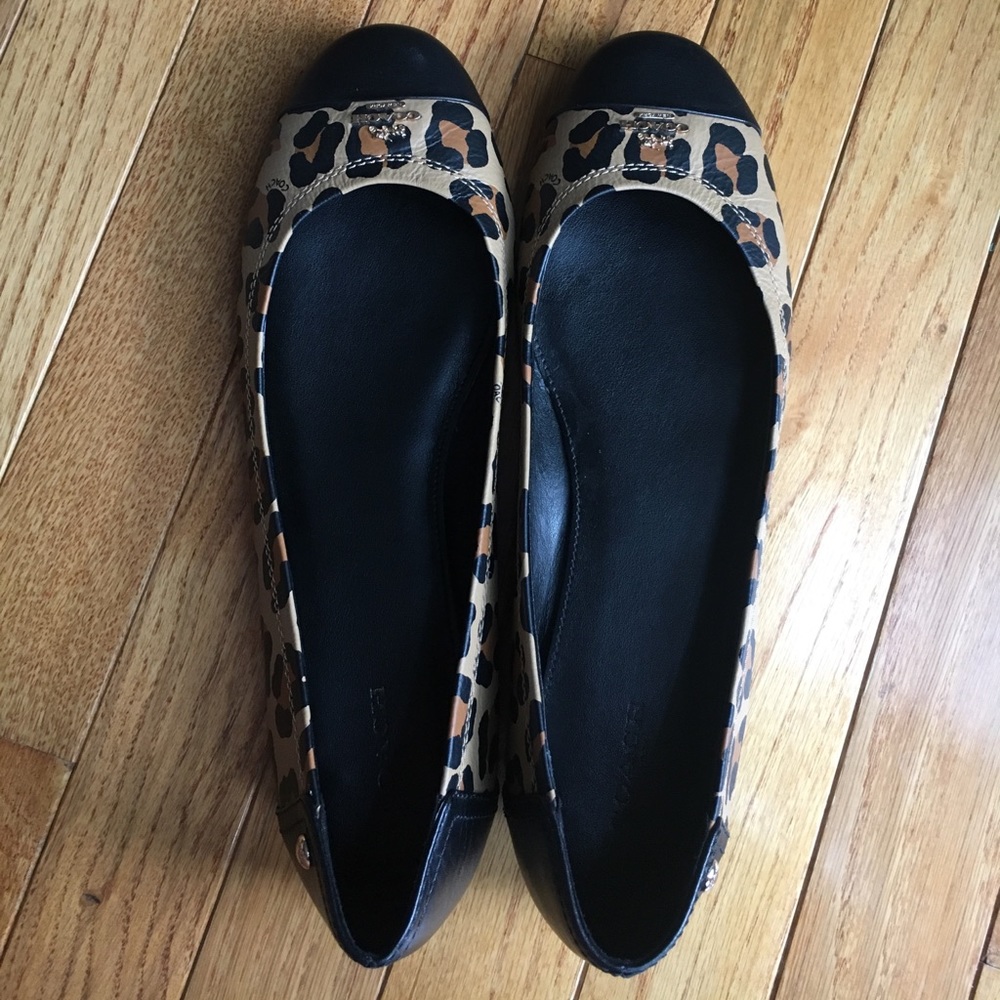 Coach Leopard Flats