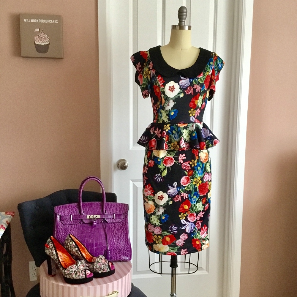 * NWOT* Pinup style peplum pencil/wiggle dress