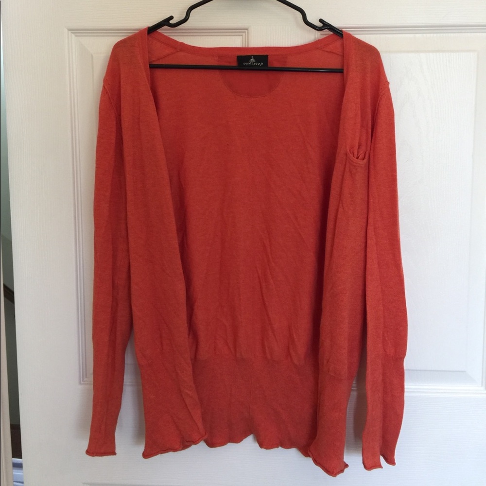 One Step Coral Cardigan
