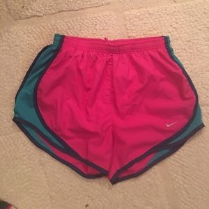Pink and Teal Nike Tempo Shorts