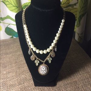 Victorian era inspired necklace, dbl strand