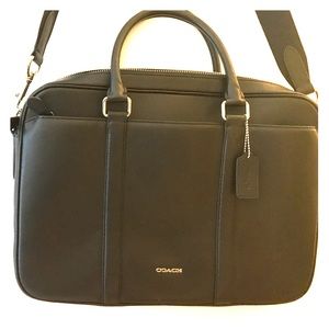Coach leather laptop bag
