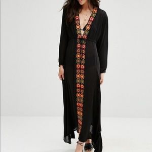 NWT Raga Drift Away boho maxi dress w embroidery