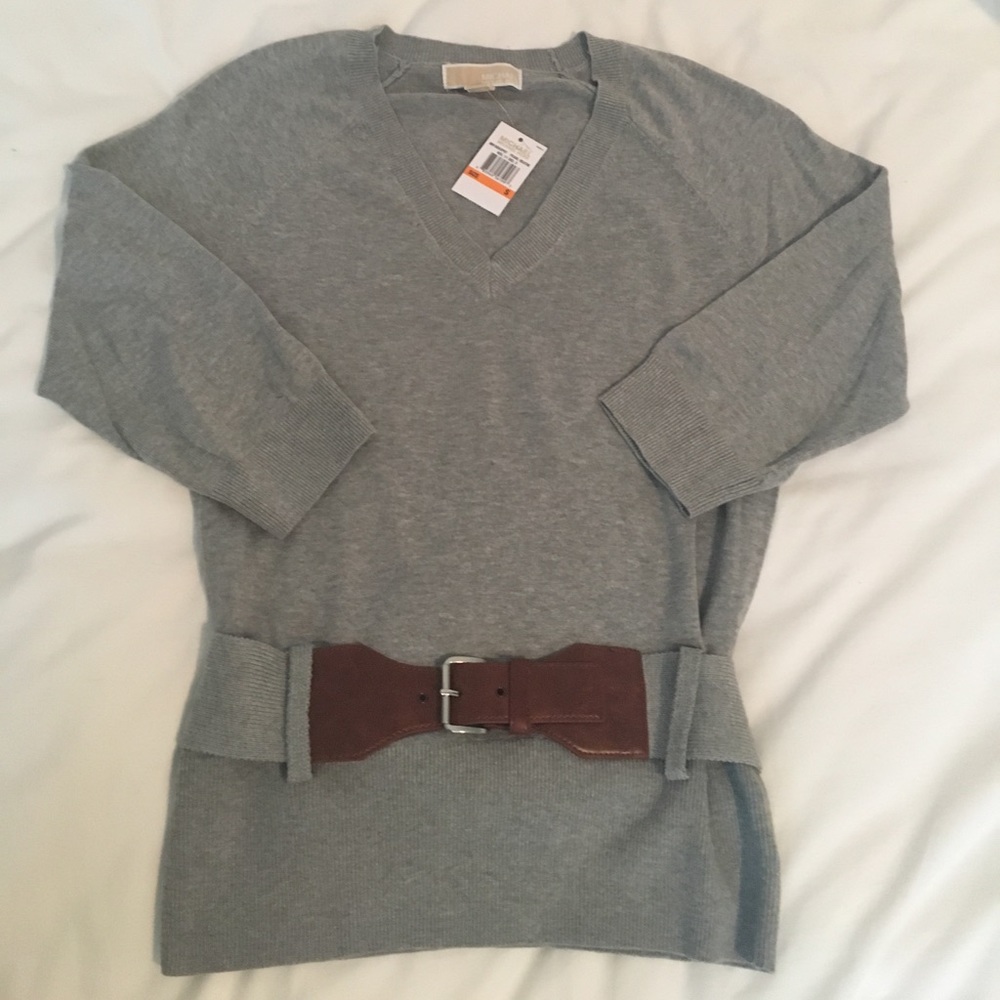 Womens Michael Kors belted sweater