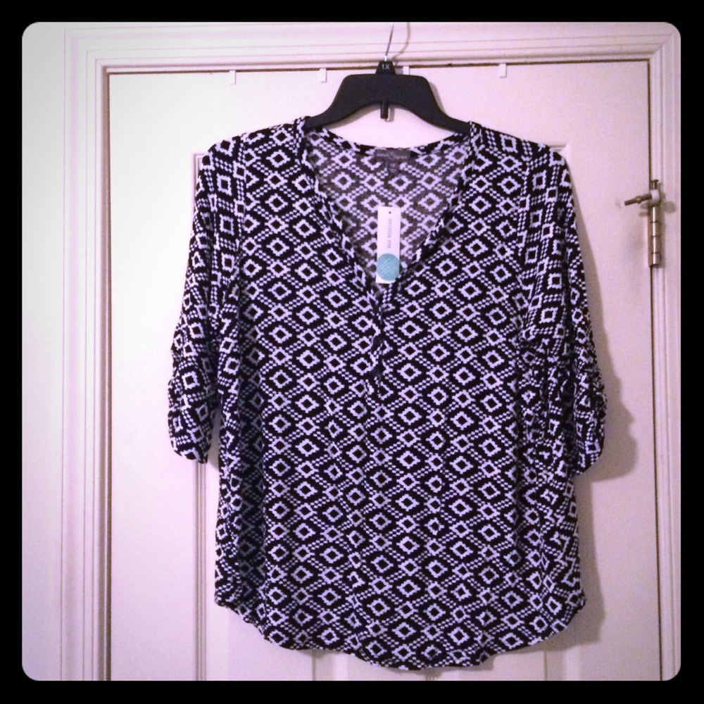 NWT Market & Spruce Edmond Henley Knit Top - 1X