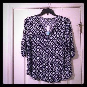 NWT Market & Spruce Edmond Henley Knit Top - 1X