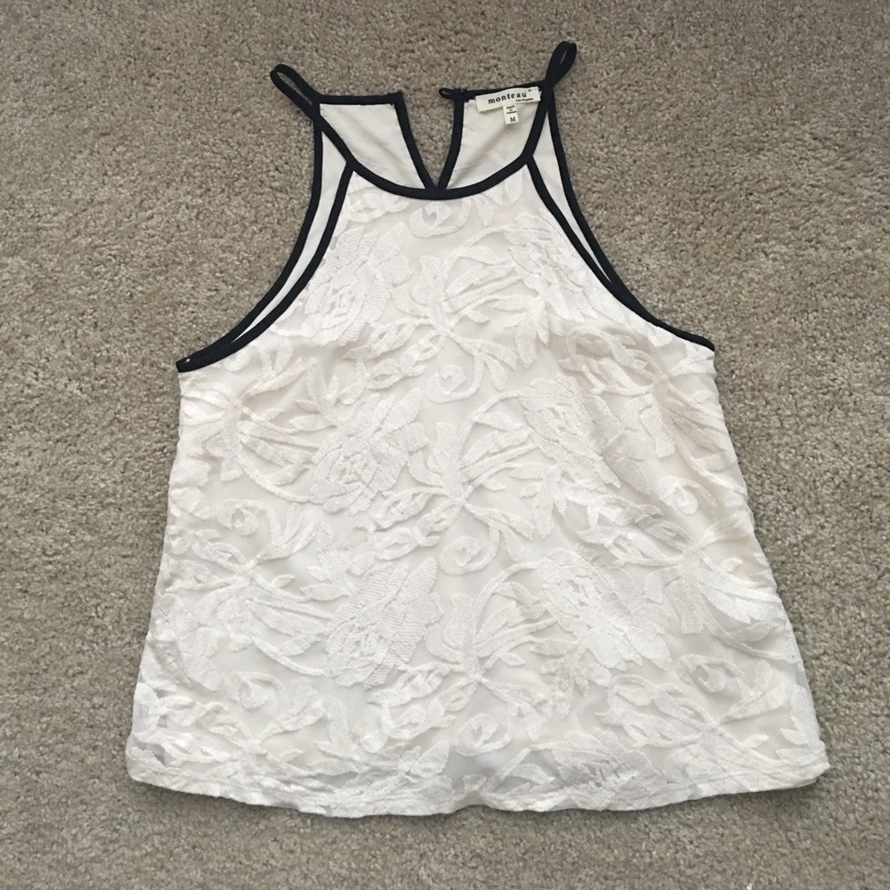 Lace halterneck tank