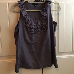 { b a n a n a  r e p u b l i c } purple ruffle top