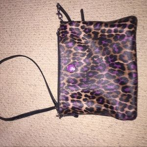 Used Coach cross-body leopard print bag