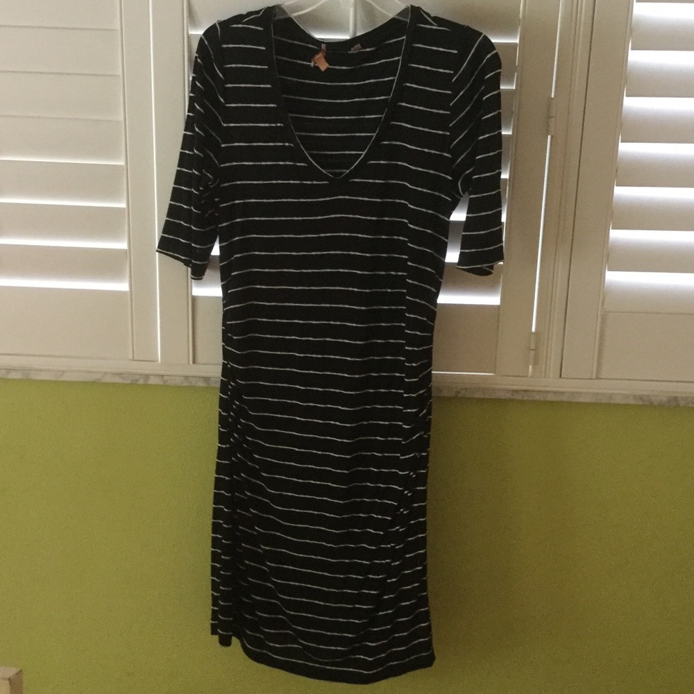 Black and White stripped t shirt dress.