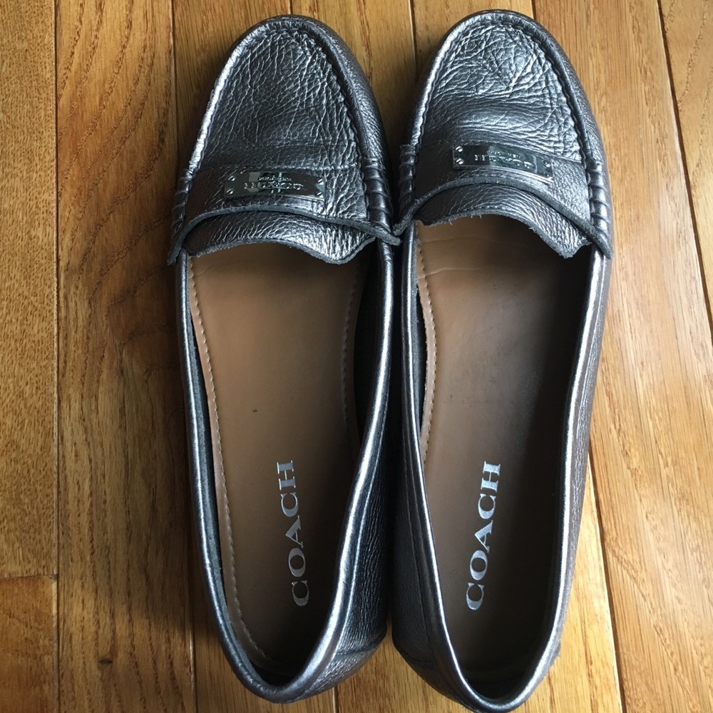 Coach Silver Loafers