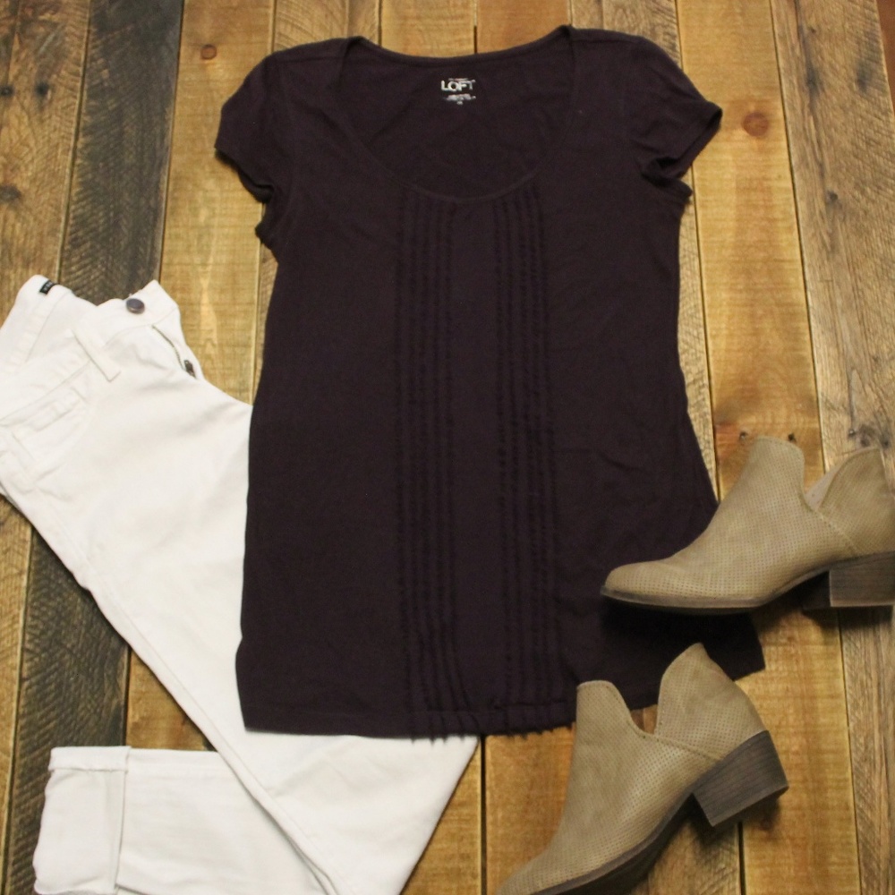 Ann Taylor Loft eggplant/purple top size XS