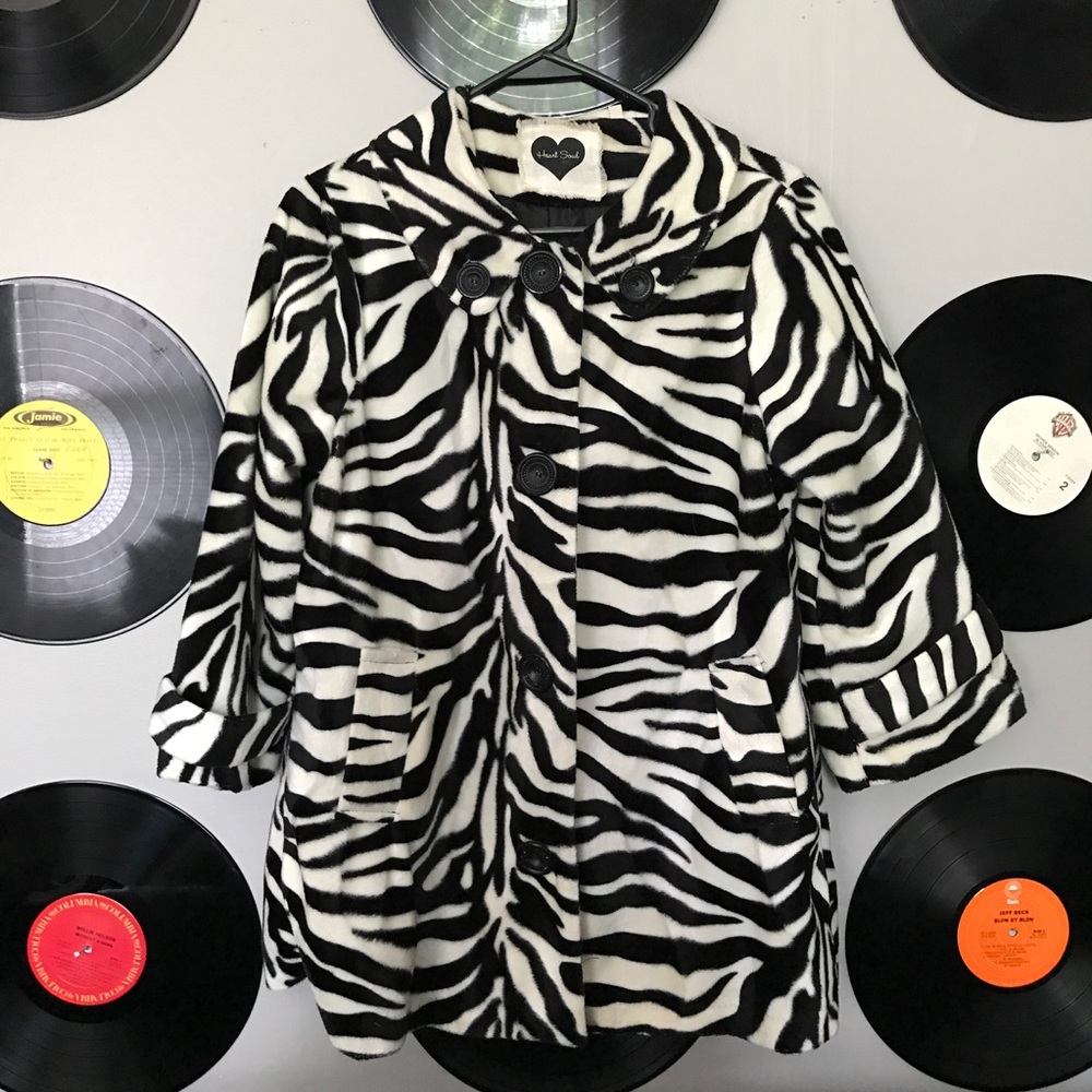 * SOLD *     Faux fur zebra jacket/coat