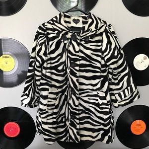 * SOLD *     Faux fur zebra jacket/coat
