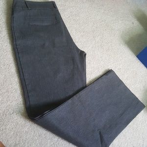 Grey pull on skinny boot stretchy dresspants