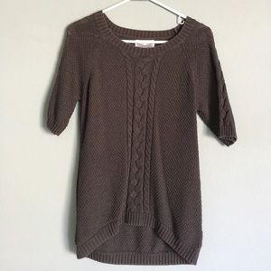 Gray Short Sleeve Sweater