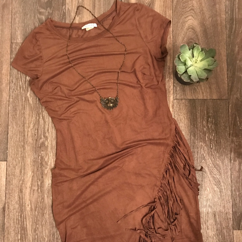 Brown fringe dress