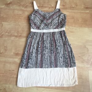 Blush and navy patterned dress, great condition