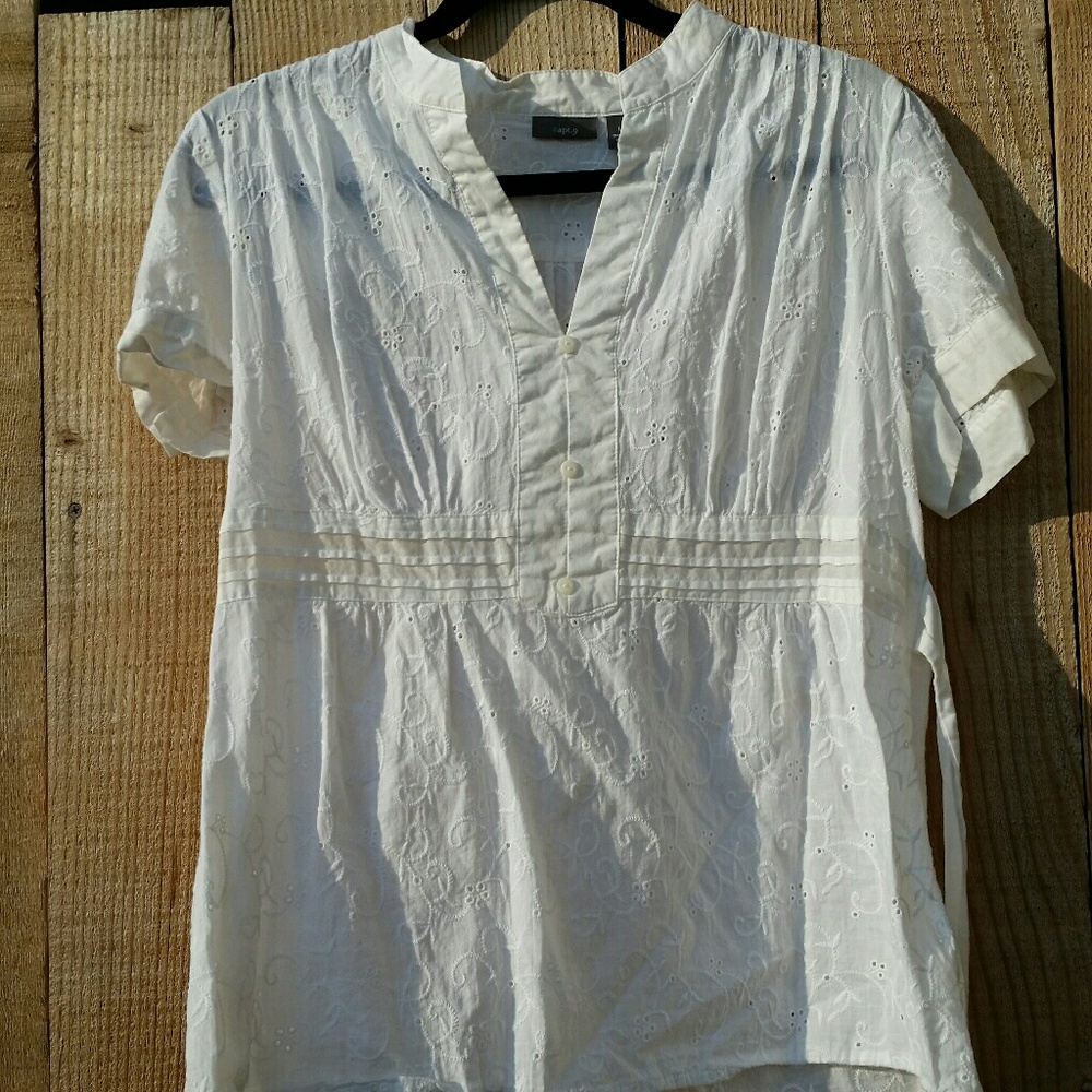 White apt. 9 blouse
